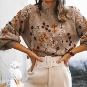 Zara Special Edition  Beaded knit sweater